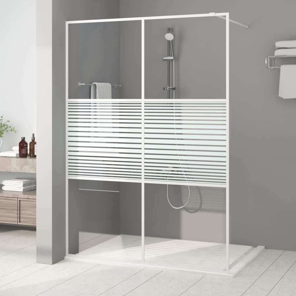 2024 Moderne Duschabtrennungen Duschwand für Begehbare Dusche Weiß 140x195 cm ESG-Klarglas 262408
