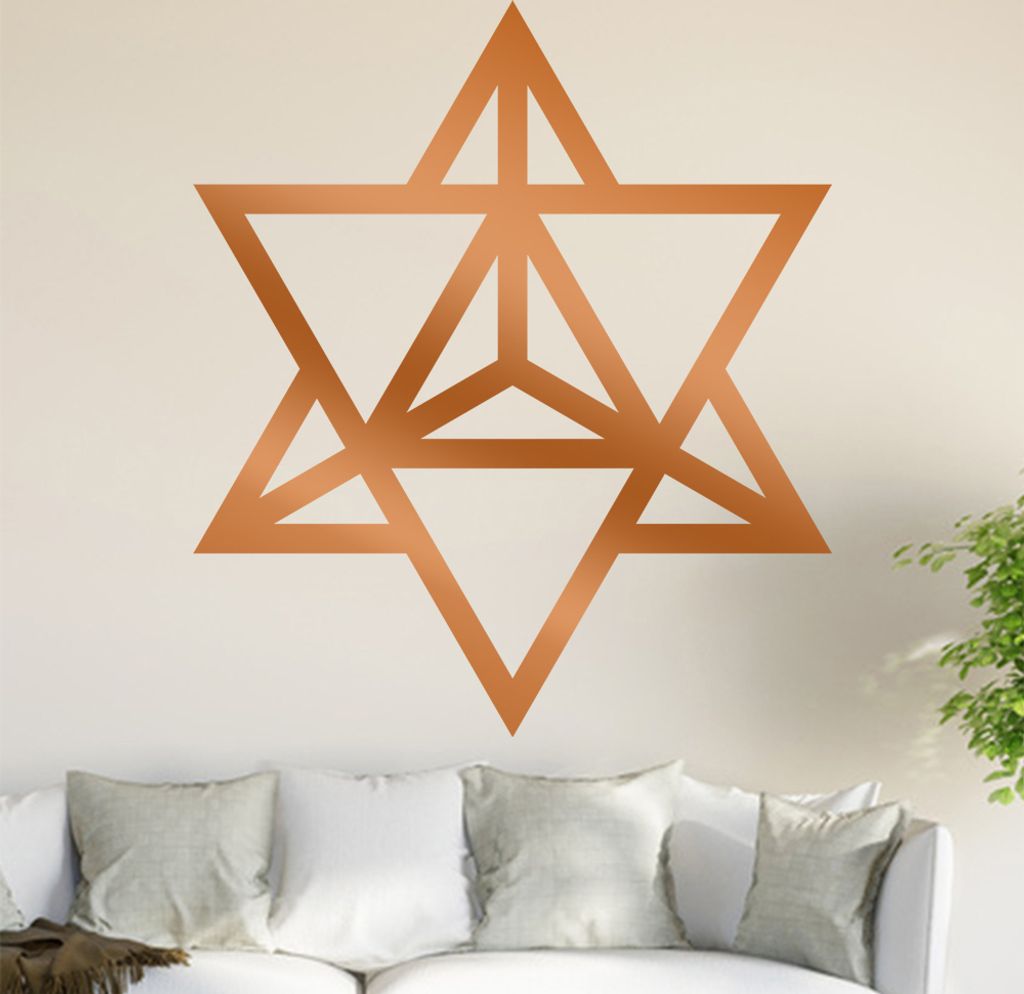 Merkaba Wandtattoo in 6 Größen - Wandaufkleber Wall Sticker - Dekoration, Küche, Wohnzimmer, Schlafzimmer, Badezimmer