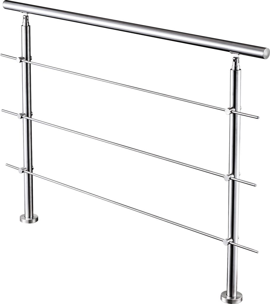 AICA Handlauf 180cm Geländer 3 Querstäbe Treppengeländer Produktbild 