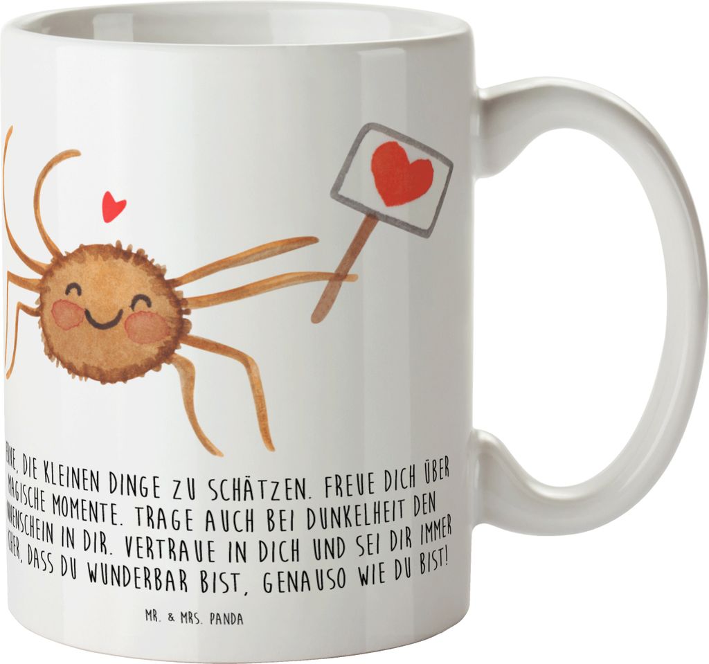 Mr. & Mrs. Panda Plastikbecher Spinne Agathe Motivation - Weiß - Geschenk, Kinderbecher, Videos, Pott, Haferl, Mehrwegbecher, Dankeschön, Glück,...
