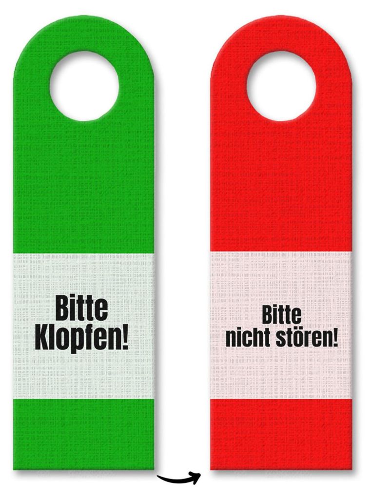 Bitte klopfen - Bitte nicht stören Türhänger in Grün und Produktbild 