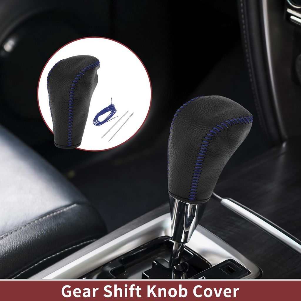 Rutschfest Zahnrad Schaltung Knopf Abdeckung Auto Schalthebel Schaltgriff Schutz für BMW 3 Serie E90 04-12 Schwarz Blau Kunstleder
