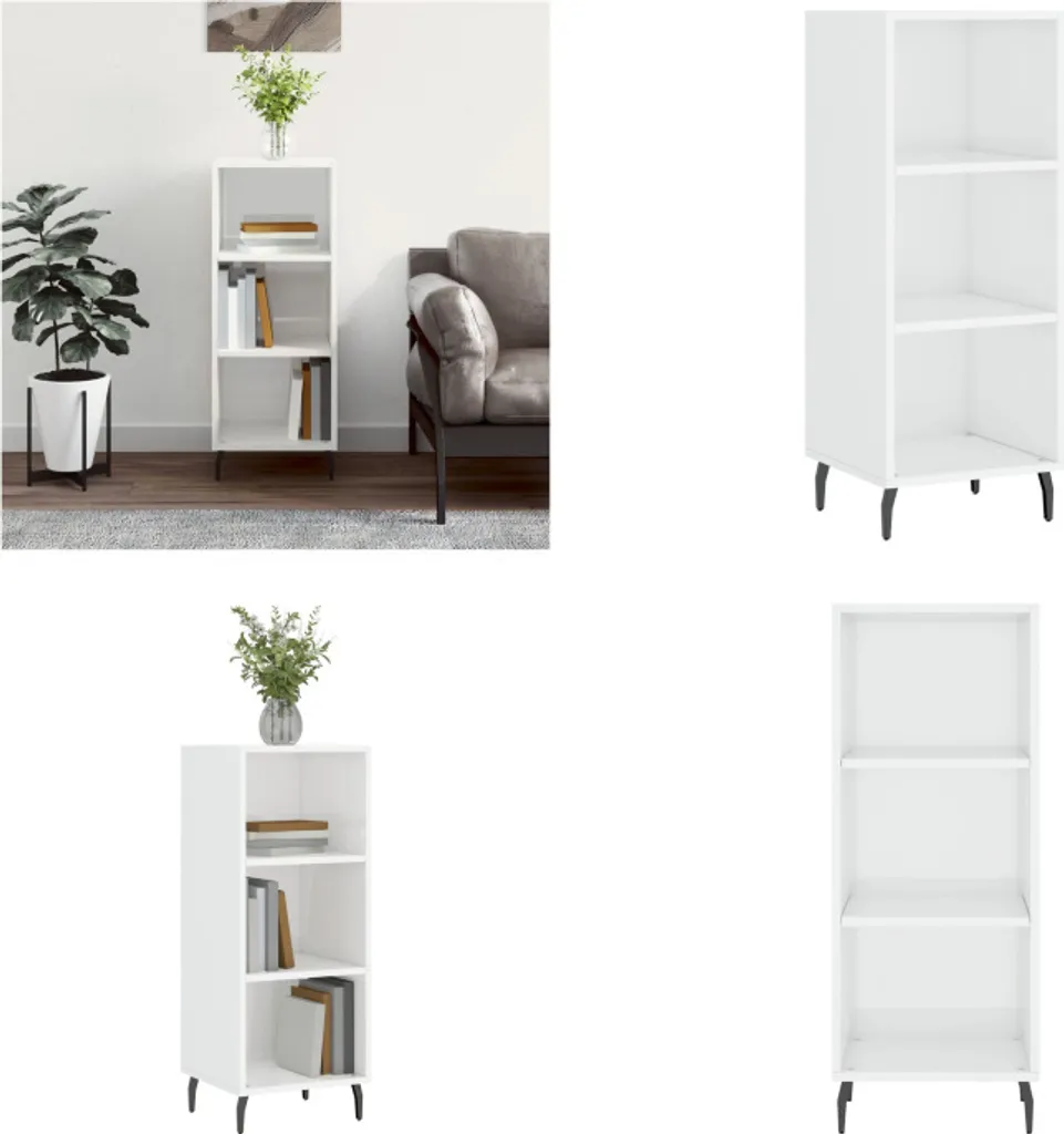 Mobiletto Portaoggetti Bianco Lucido 90cm | Credenza Moderna per Ingresso