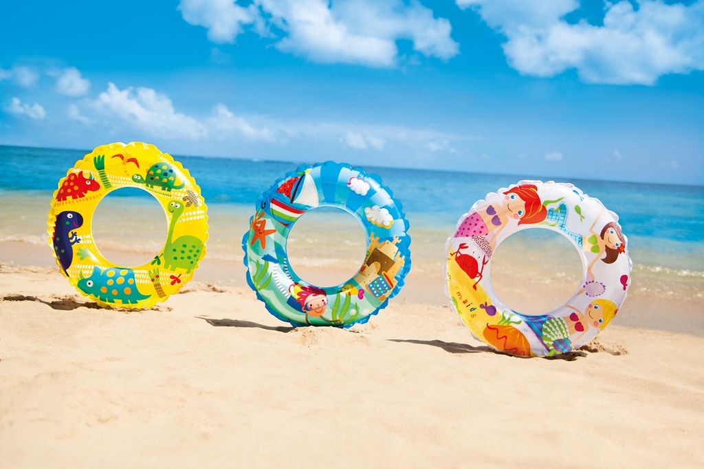 Schwimmring Schwimmreifen Wasserspielring Kinder Ø 61 cm für Pool Strand Urlaub 