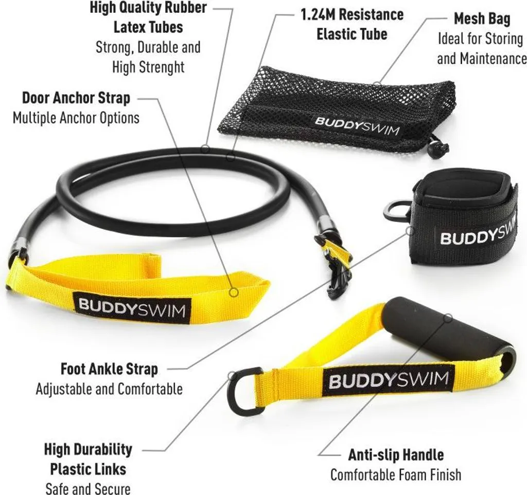 Élastique de Natation à Sec Buddyswim Ultimate Dryland Jaune Light