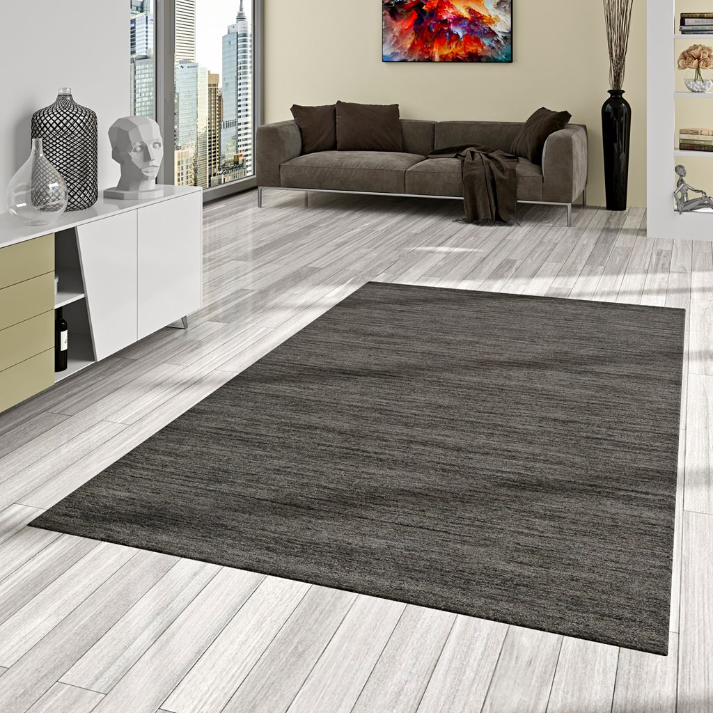 Natur Teppich Indo Gabbeh Ella Anthrazit, Größe:90x160 cm