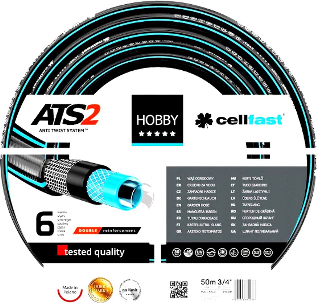 CELLFAST HOBBY ATS2, 50 m, Nad ziemią, Czarny, Niebieski, Zdjęcie produktu 