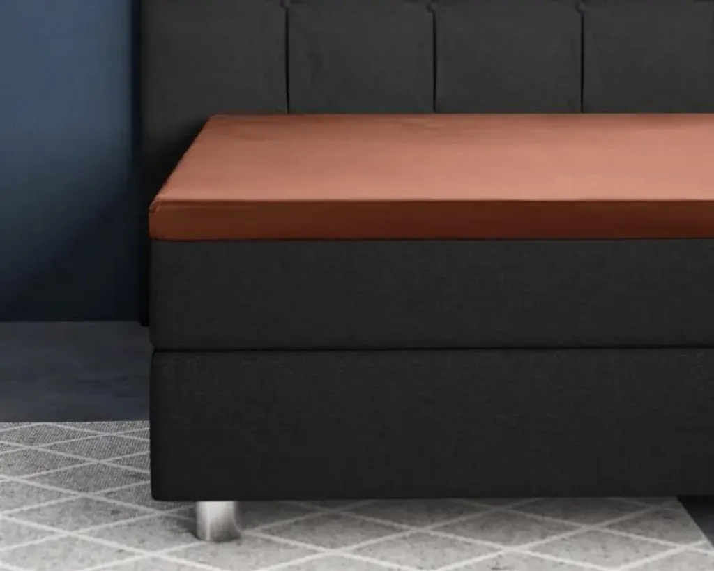 Primaviera Deluxe Topper Satijn Marrone 180x200 - Lenzuolo di Lusso
