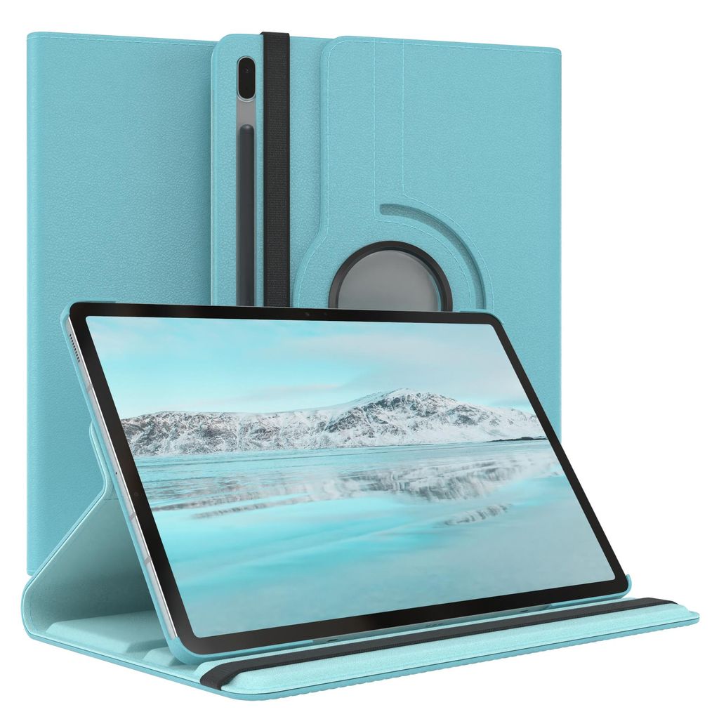 EAZY CASE - Tablet Hülle für Samsung Galaxy Tab S7 FE / 5G Schutzhülle, Tablet Case 360° drehbar in Blau
