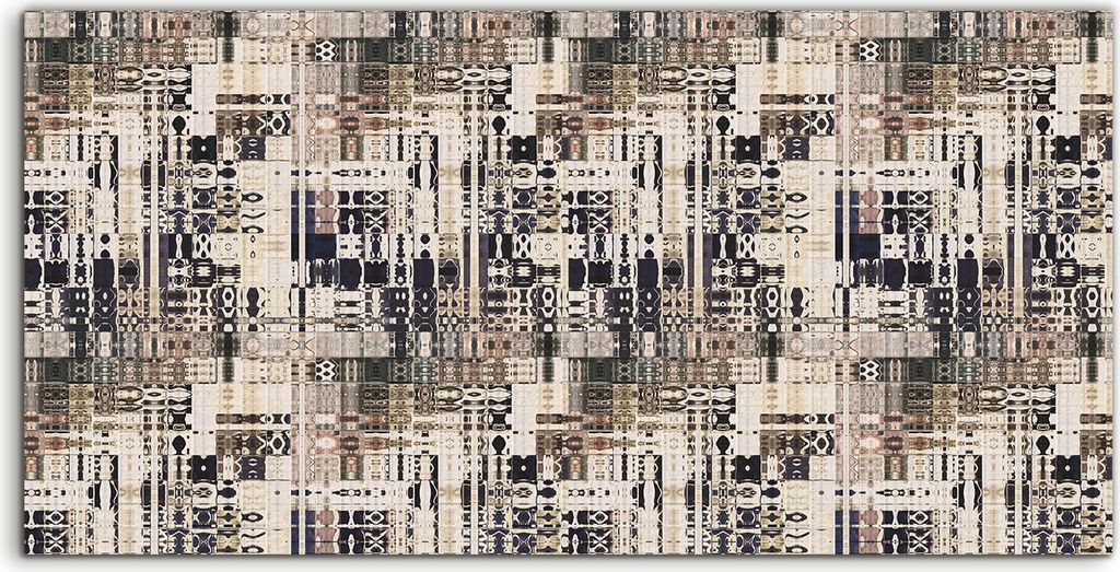 Coloray Canvas 100x50 Wandbild Leinwand Bilder Boho Stil Fliesen Aztekisches Mosaik