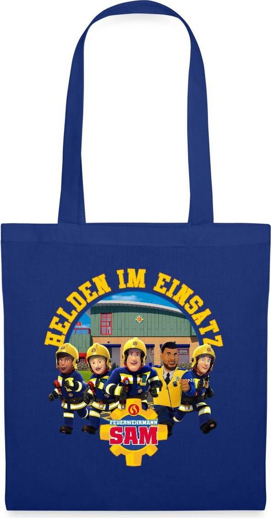 Spreadshirt Feuerwehrmann Sam Helden Im Einsatz Stoffbeutel, One size, Royalblau