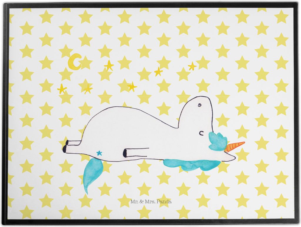 Mr. & Mrs. Panda Schreibunterlage Einhorn Sternenhimmel - Weiß - Geschenk, schreibtischunterlage, Einhörner, tischpad, Dachschaden, Schreibtischa...