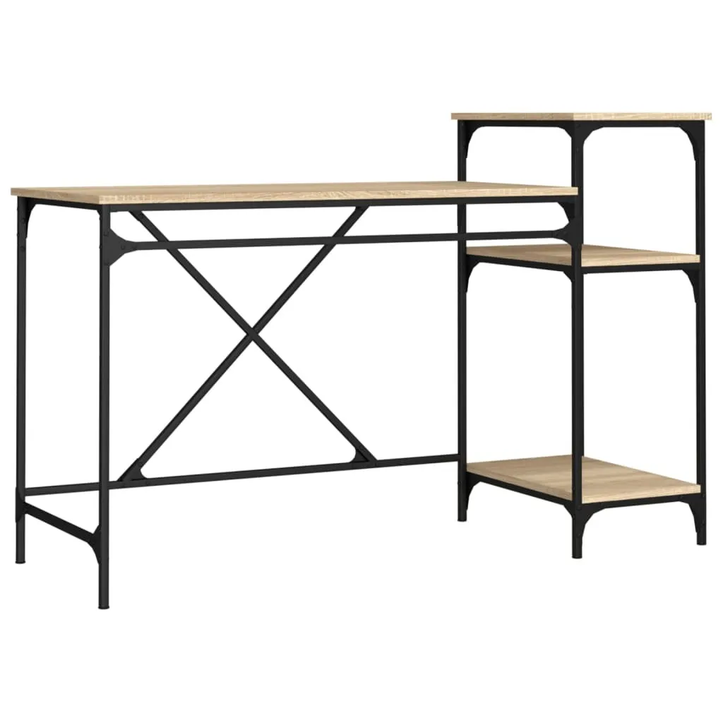 Scrivania Economica Rovere Sonoma 135x90 cm | Scrivania Ufficio Prezzo