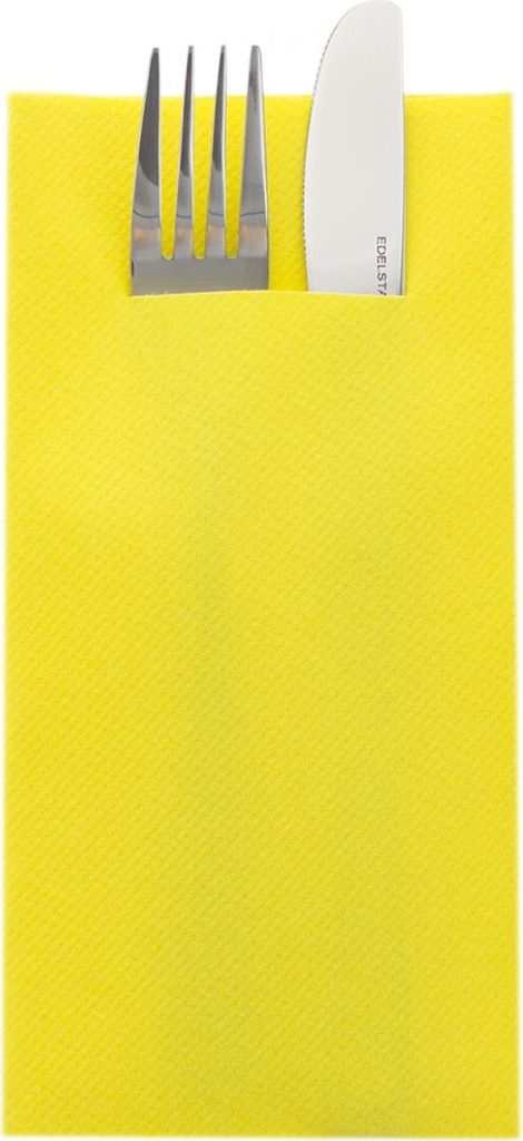 Sovie HOME Besteckserviette Gelb aus Linclass Airlaid 40 x 40 cm, 1/8 Falz, 12 Stück