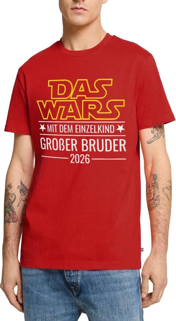 Spreadshirt Das wars mit dem Einzelkind - Großer Bruder 2026 Männer Premium T-Shirt, XL, Rot