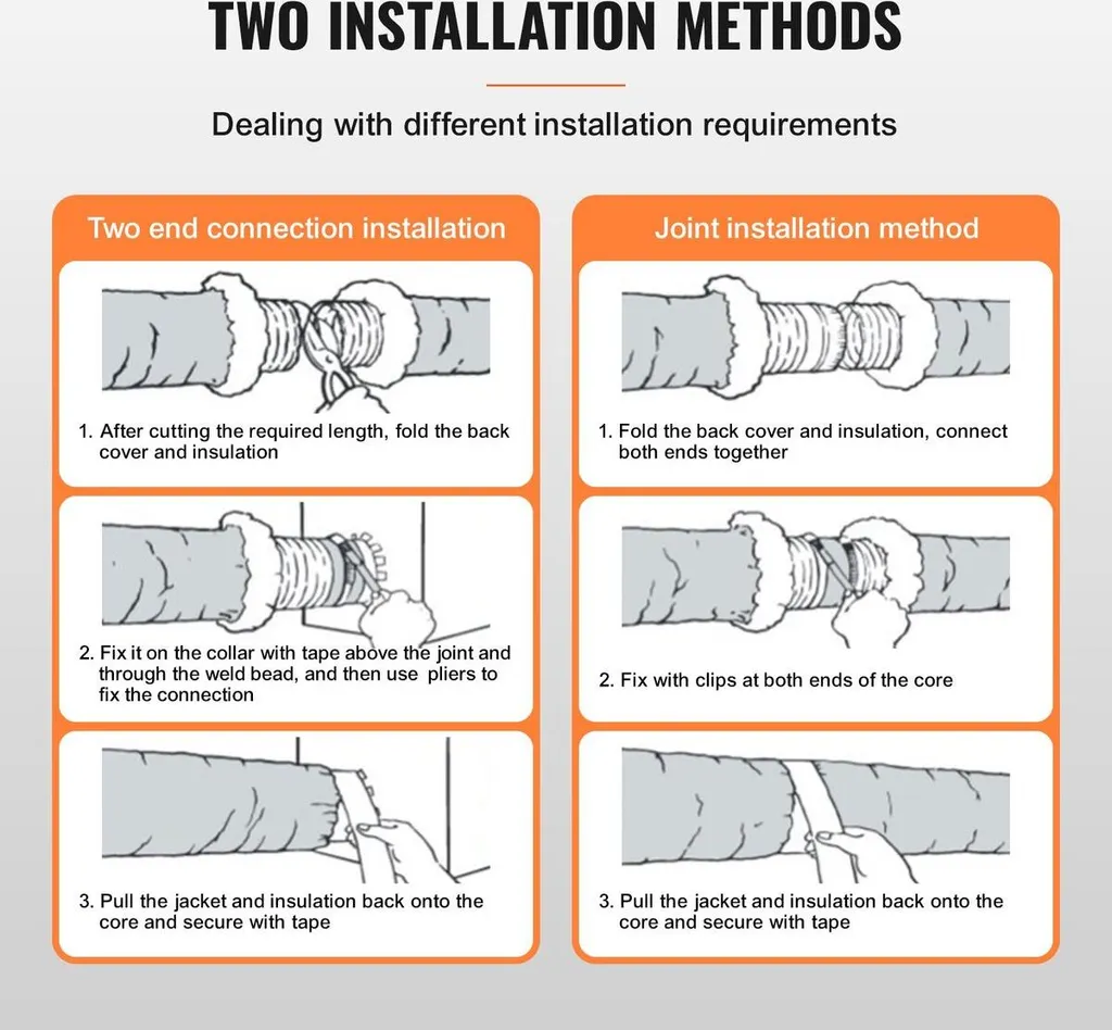 Gaine de ventilation isolée 254mm pour sèche-linge et systèmes CVC - 5