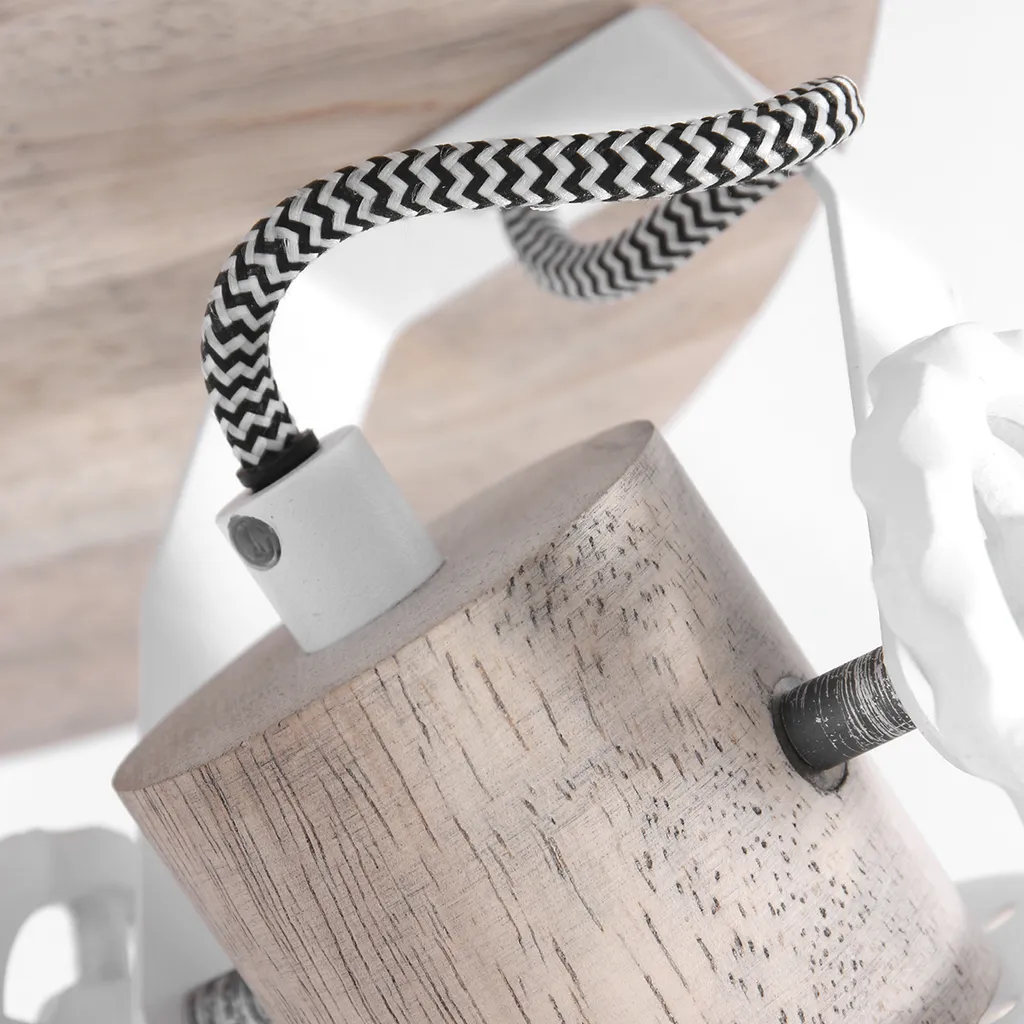 Éclairage de Cuisine et Salon Spot Gearwood Blanc Bois E27 Ø 38cm - 6