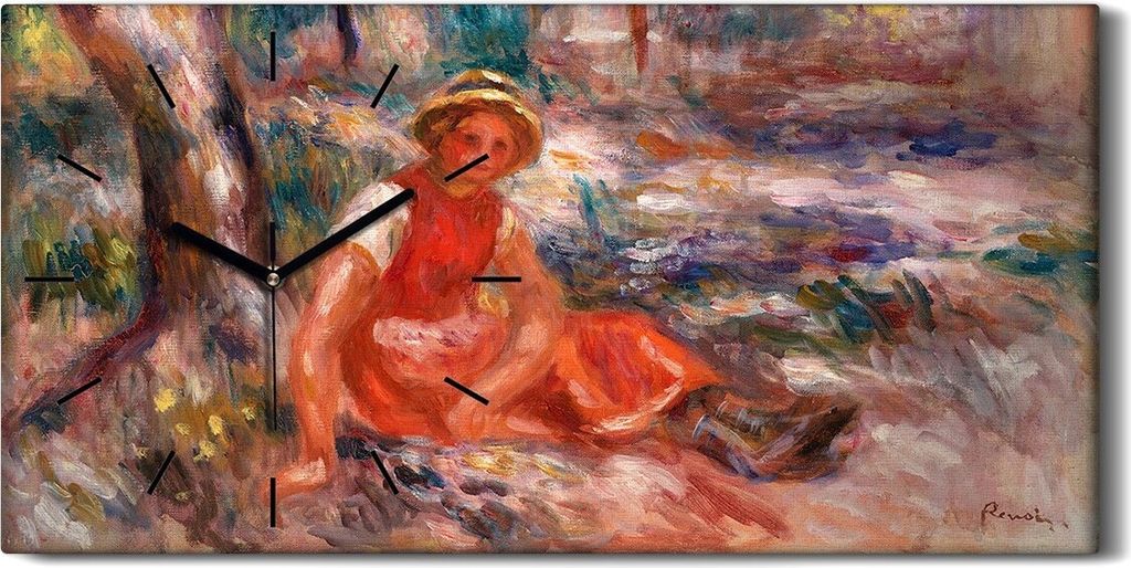 Leinwand Uhr Küche Wohnzimmer Bild 60x30 Malerei Abstrakte Frauen Wald Bäume - schwarze Hände