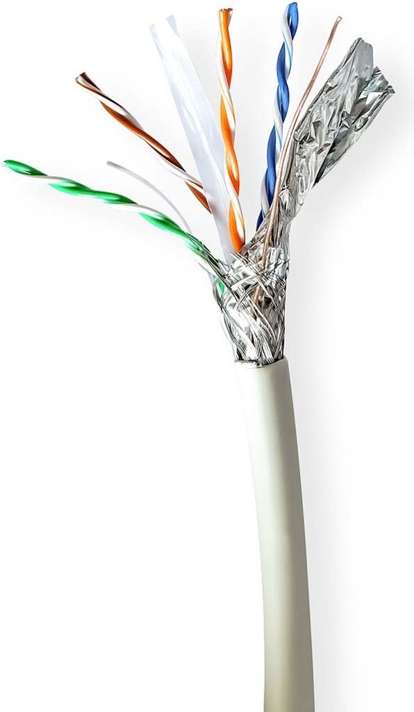 Nedis CAT6a Netzwerkkabel Rolle - Solid - SF/UTP - Reines Kupfer - 305 m - Innen - Rund - LSZH - Grau - Pull Box - ausziehbar