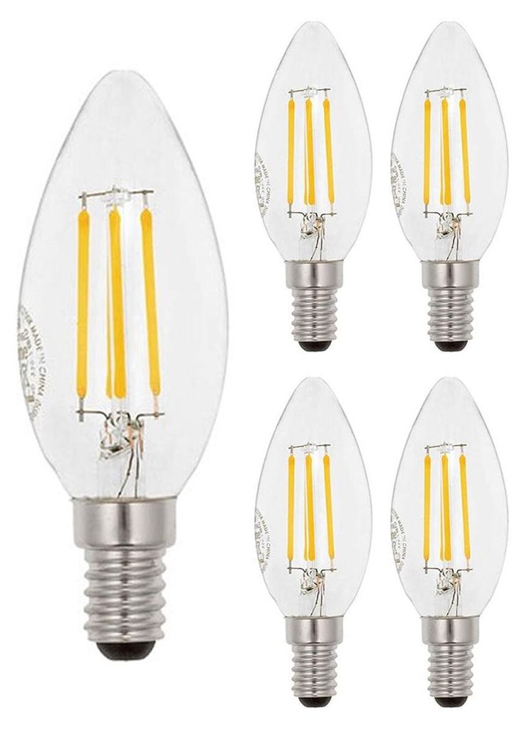 VITO E14 LED Filamentlampe C35 6W 612lm 4000K 240V 35mm 5 Stück