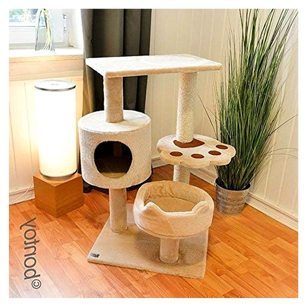 Kratzbaum Romy I 49,5 x 49,5 x 80 cm I mit ausreichend Liege- und Klettermöglichkeiten I auch für größere Katzen geeignet