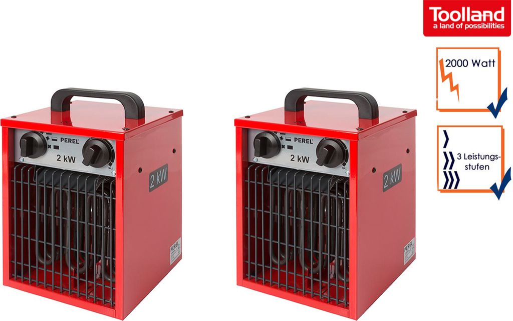 Bauheizerset Heizstrahler mit Ventilator & Thermostat, Produktbild 