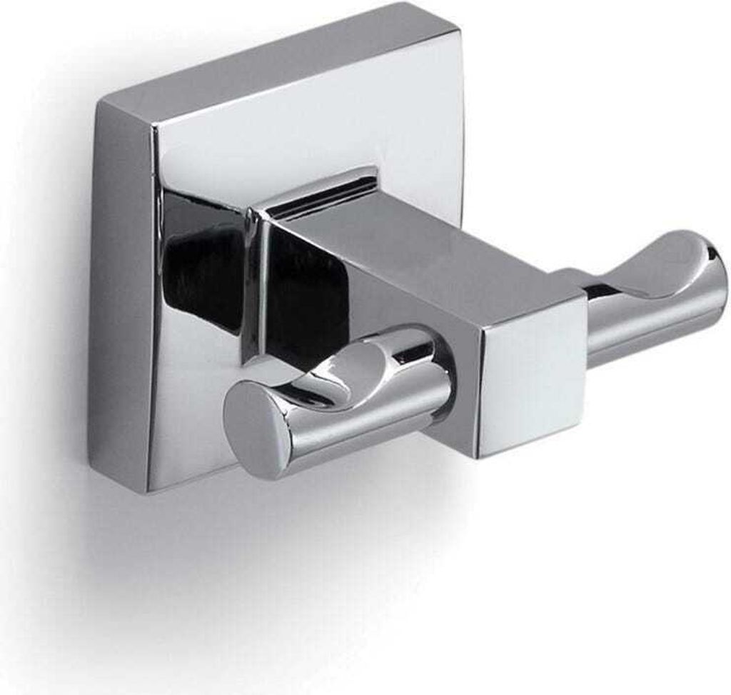 Appendiabiti doppio cromato in acciaio inox a parete Immagine del prodotto 