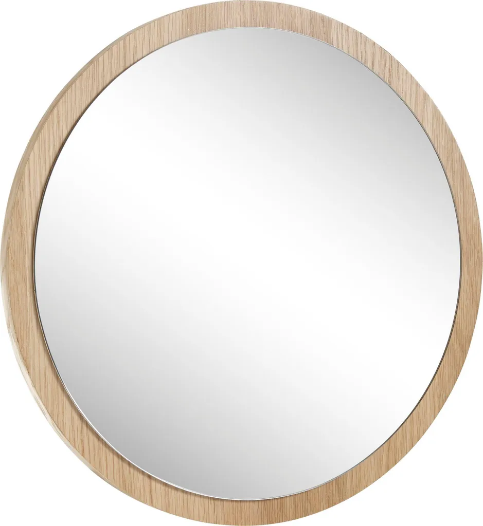 Miroir Anacortes 40x40 cm cadre chêne massif - Finition artisanale luxe
