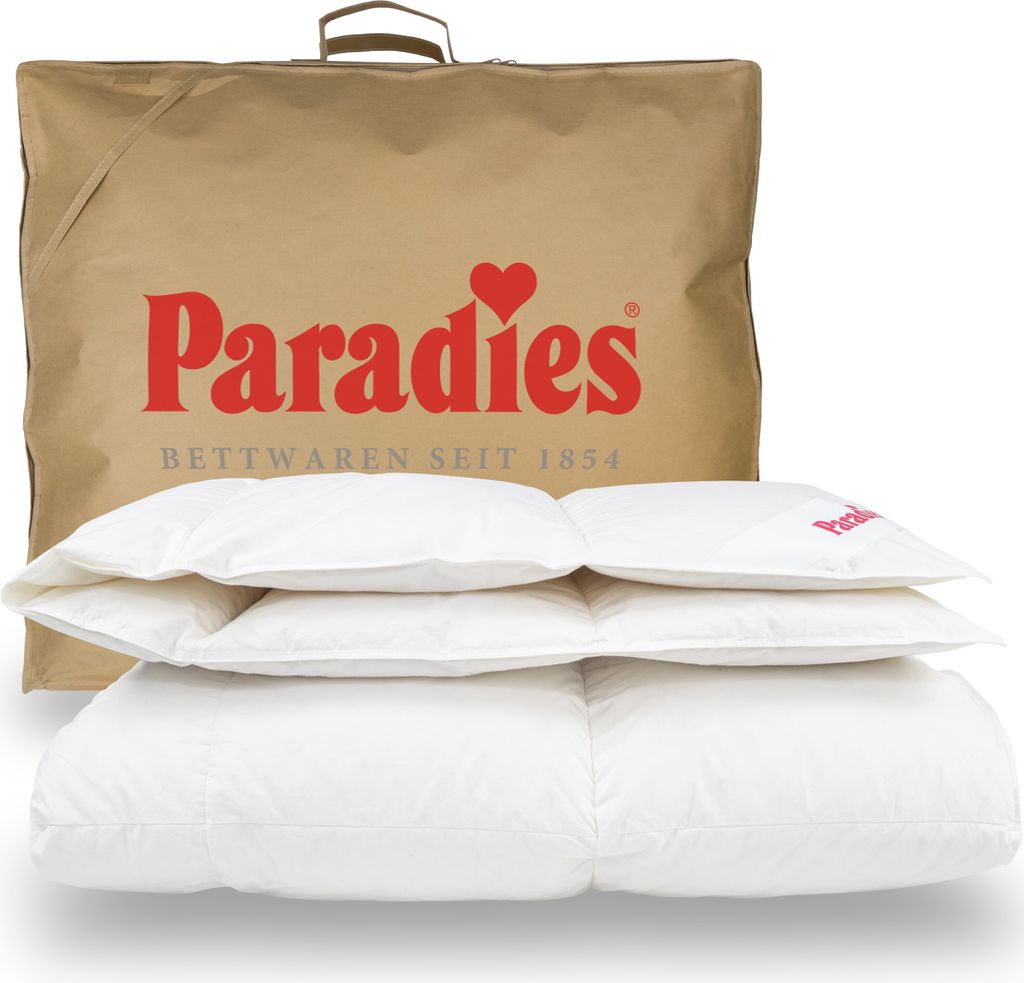 Paradies Daunendecke 155x220 cm Ganzjahres Decke "Elma 90" RDS Entendaunen
