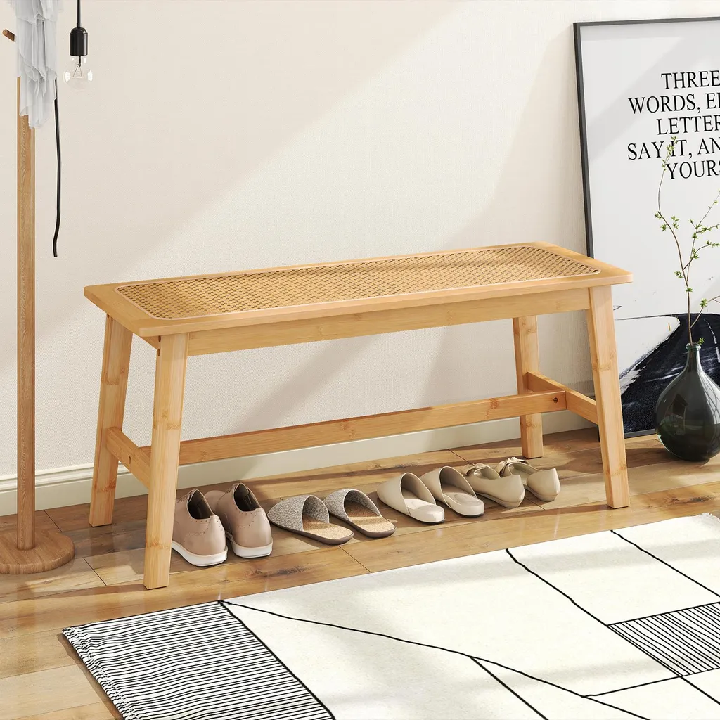 Banc Solide 300kg en Bambou - Solution Assise Compacte et Durable 100cm - 7