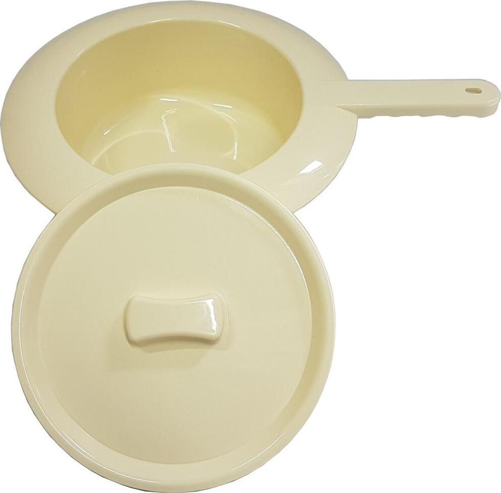 Bettpfanne mit Deckel von FabaCare, Steckbecken, Steckbecken für die Pflege