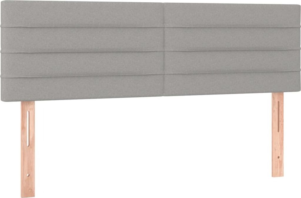 vidaXL Čelá postele Svetlosivé 144x5x78/88 cm Látkové Obrázok produktu 