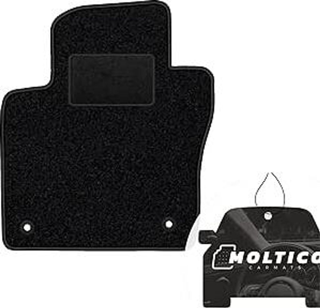 moto-MOLTICO Fahrer Fußmatte Auto Velours Fahrerseite Autoteppiche Schwarz Fahrermatte 1-teilig passend für VW Phaeton 2002-2016