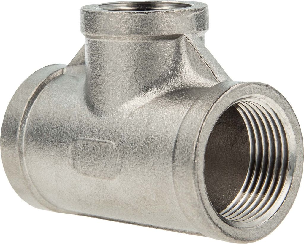 tecuro T-Stück 90° reduziert Edelstahl V4A (AISI 316), IG/IG/IG 1 1/4 x 1 x 1 1/4 Zoll