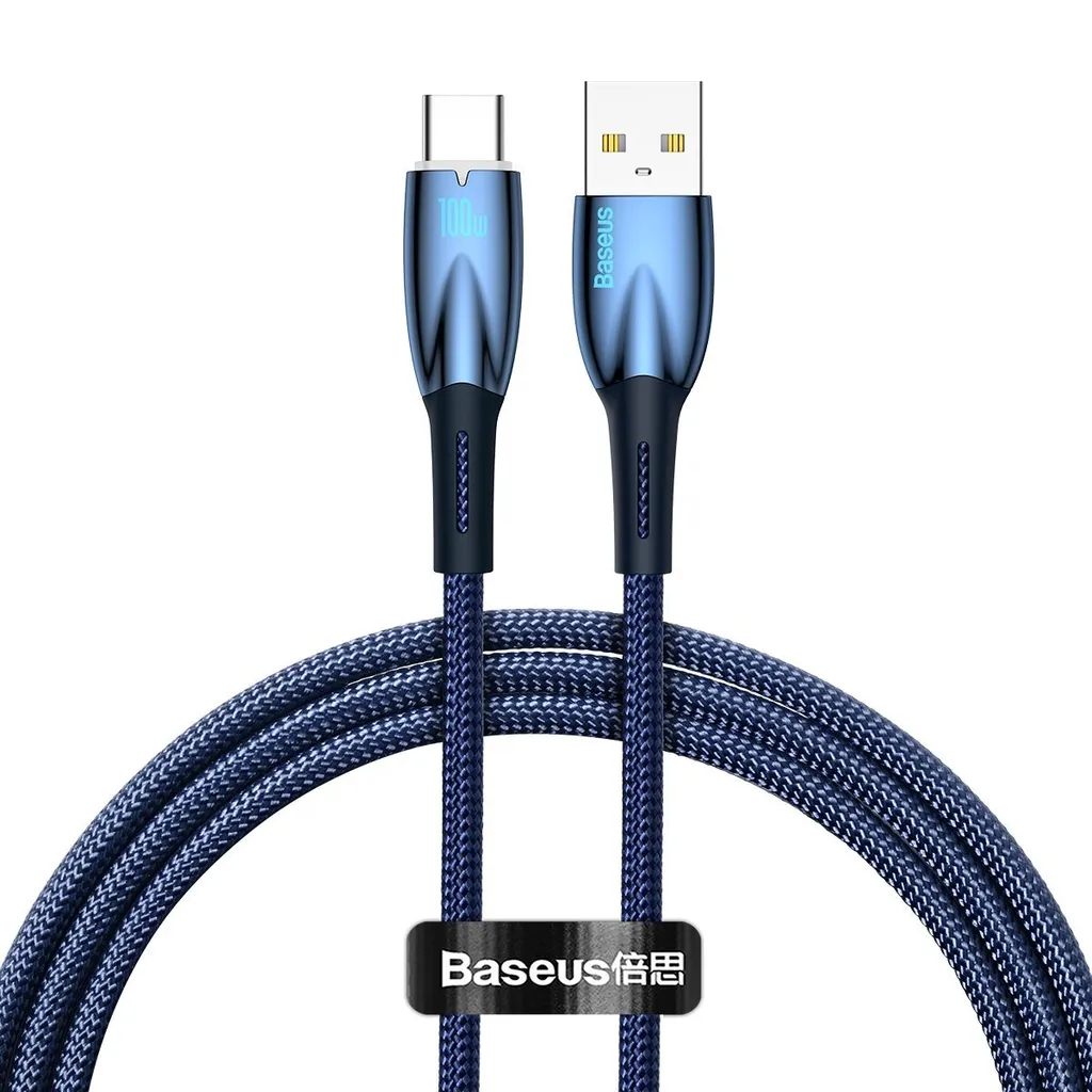 Baseus Glimmer Cavo Blu 100W | Stile e Potenza in un Solo Gesto