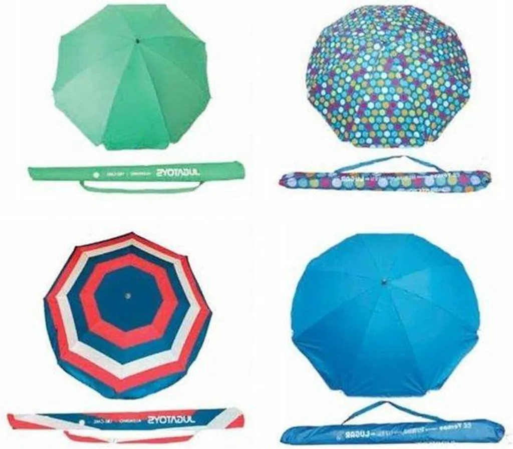 Parasol de plage 180cm aluminium et toile Oxford 300D anti-UV 50+