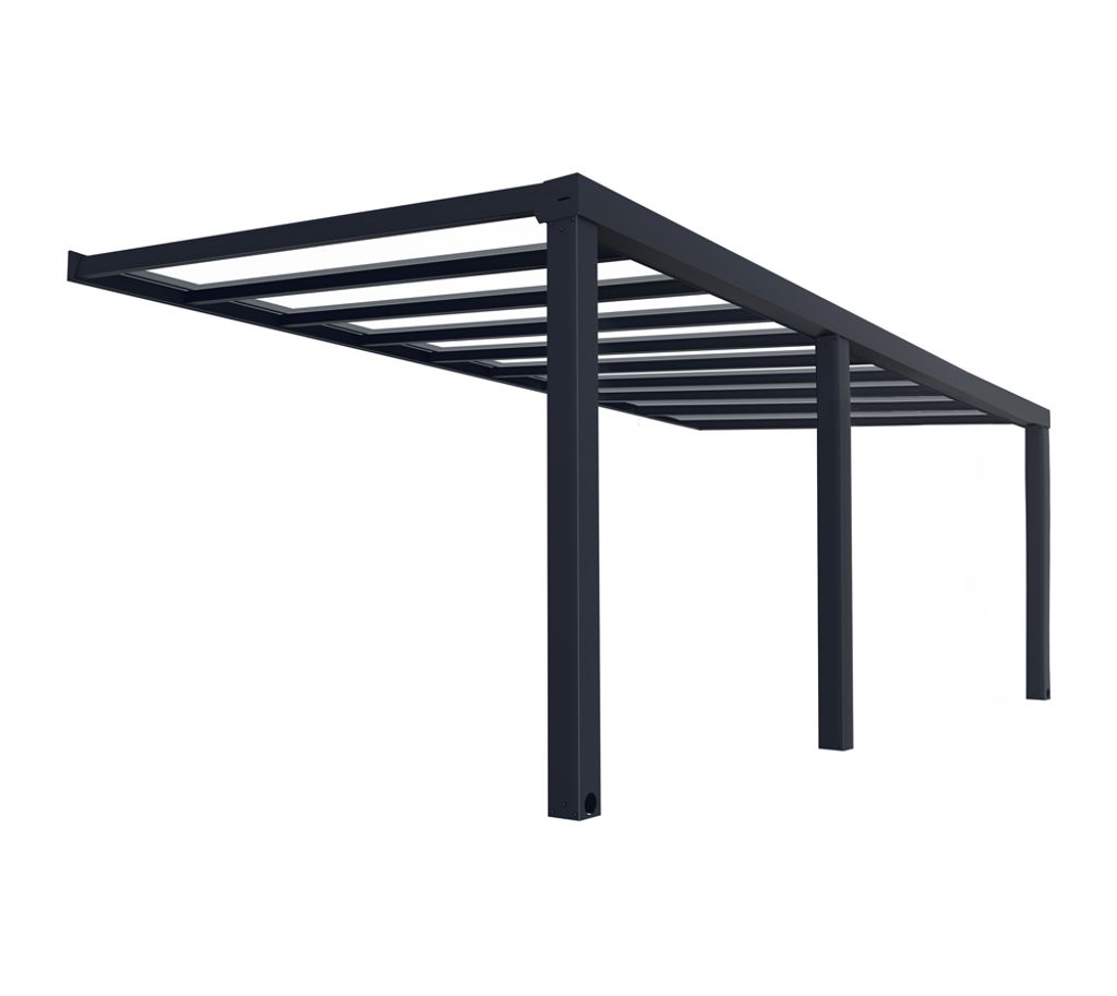Palram - Canopia Aluminium Terrassenüberdachung Stockholm Anthrazit 341x660x324 cm