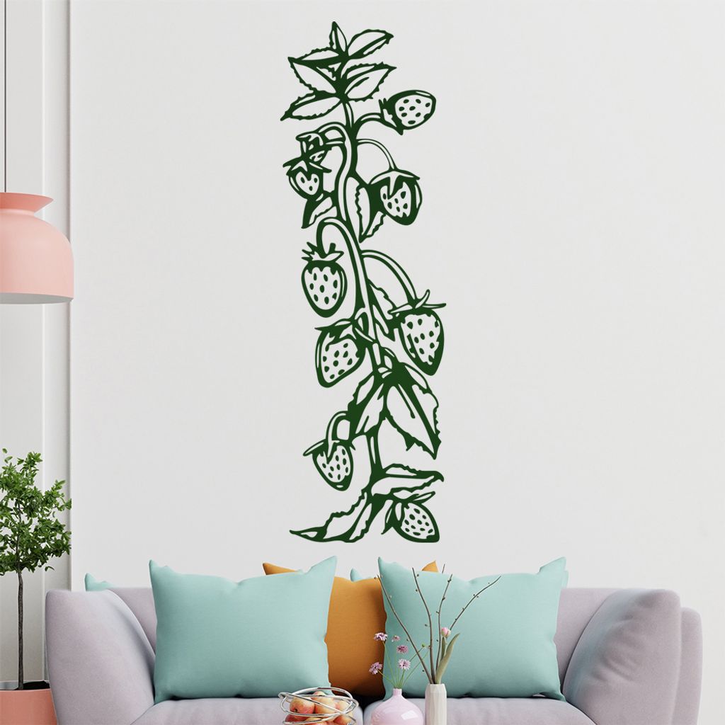 Himbeere - Pflanzen Wandtattoo in 6 Größen - Wandaufkleber Wall Sticker - Dekoration, Küche, Wohnzimmer, Schlafzimmer, Badezimmer
