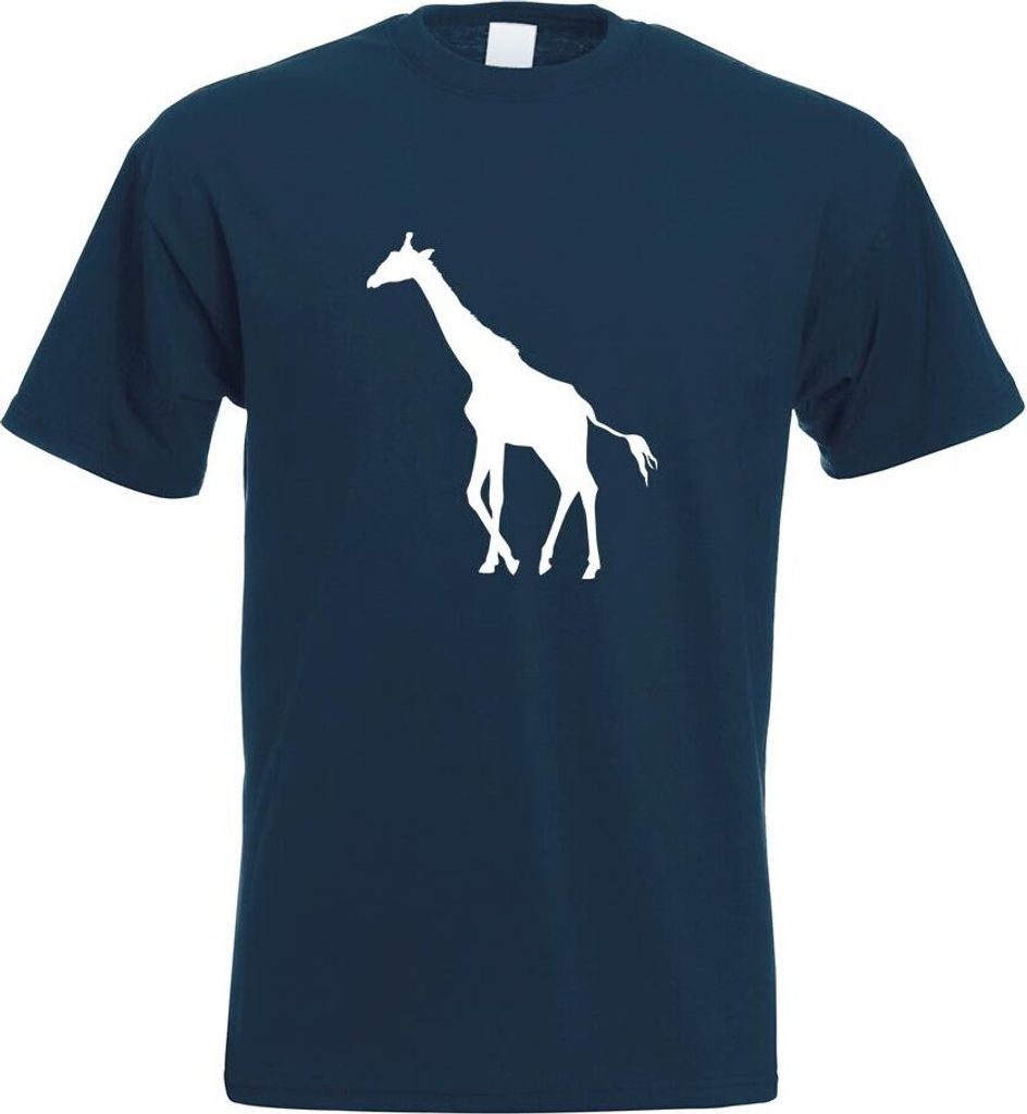Kiwistar - T-Shirt - Navy - Giraffe Silhouette Motiv Bedruckt Funshirt Design Print - mit Motiv Bedruckt - Funshirt Design - Sport - Freizeit - Her...