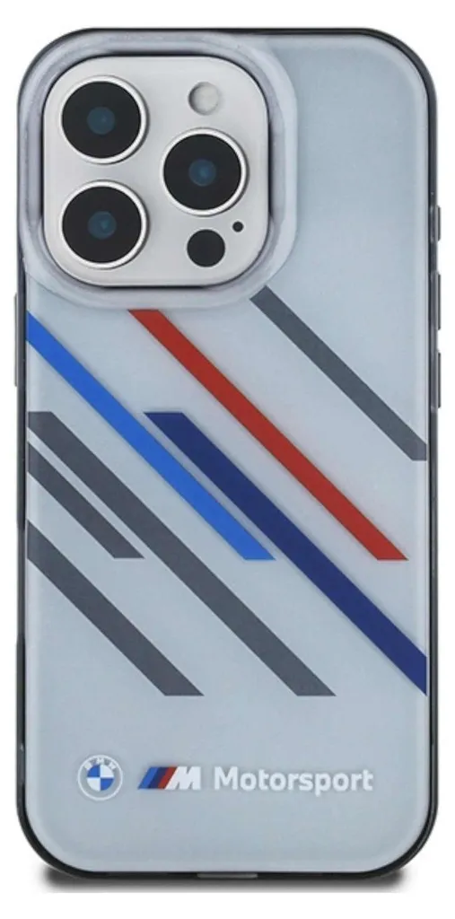 Custodia iPhone 16 Pro Max BMW Motorsport IML Stripes - Grey