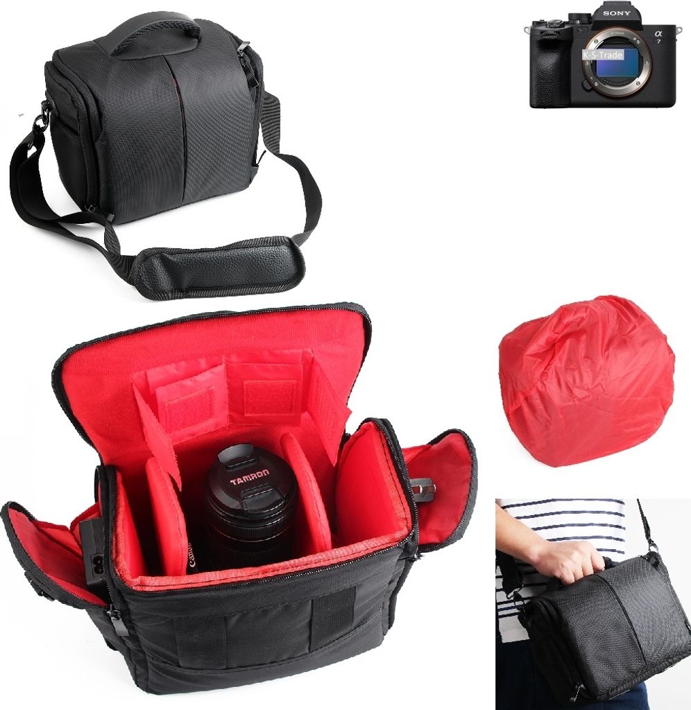K-S-Trade Kompatibel mit Sony Alpha 7 IV Kameratasche Fototasche Schultertasche Zubehör Tasche einteilbare Trennwänden für Systemkamera, DSLR DSLM
