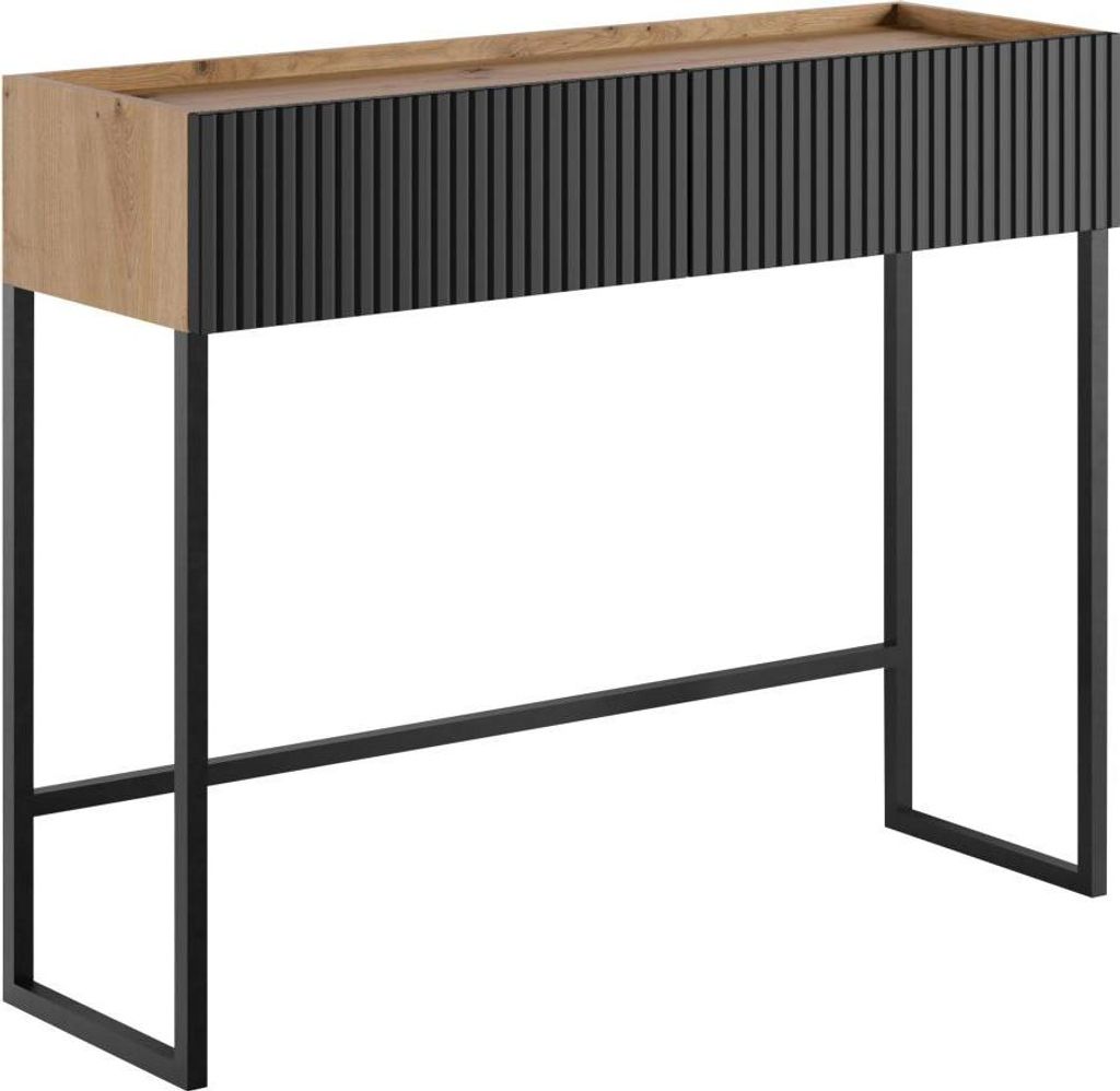 MIRJAN24 Konsolentisch Como 2SZ, Beine aus Metall, Stilvoll Kollektion (Farbe: Artisan Eiche / Artisan Eiche + Schwarz)