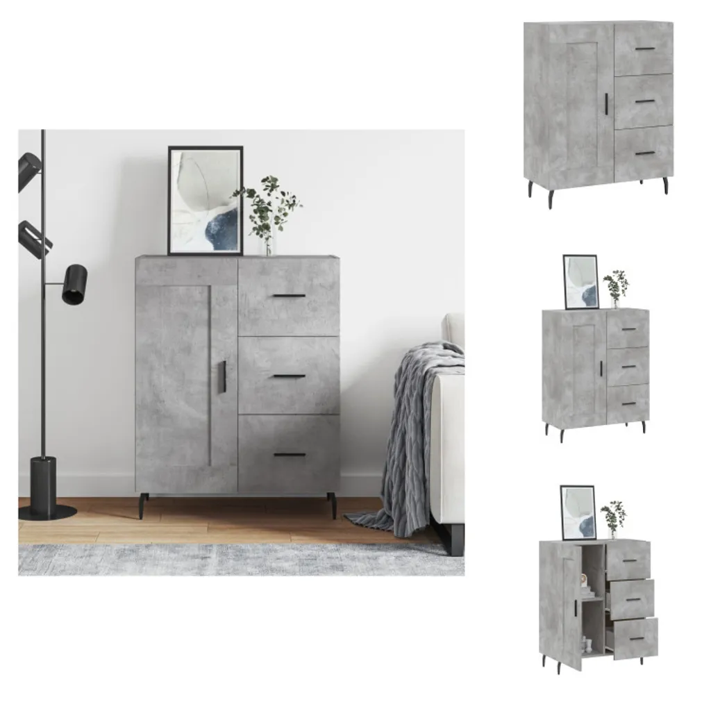 Mobile Credenza vidaXL Cemento 69,5x34x90 cm | Arredo Casa Legno