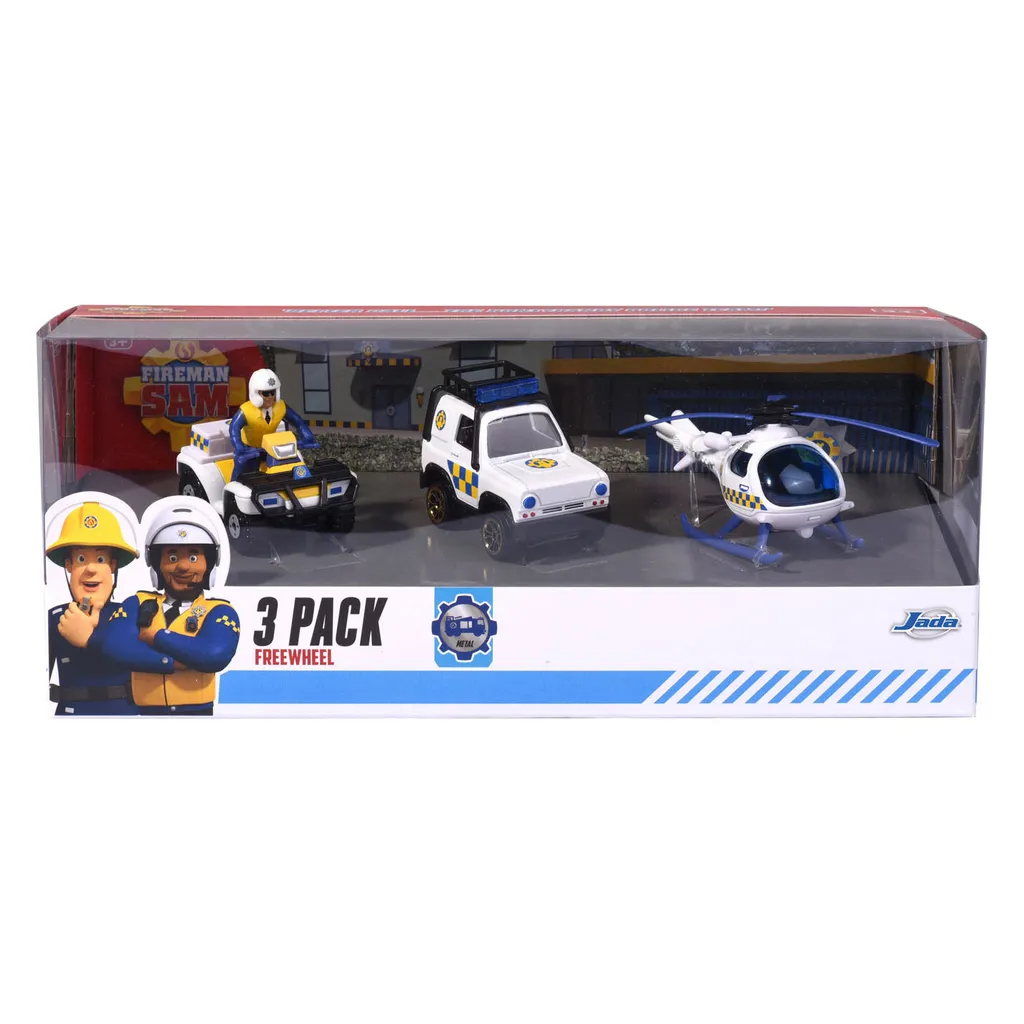 Set de 3 Voitures de Pompier Sam Jouets d'intervention pour Garçons