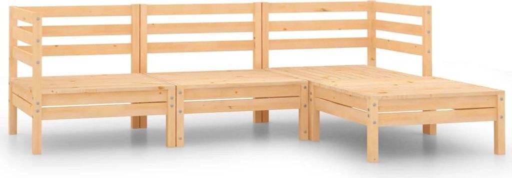 Maison Exclusive - 4-tlg. Garten-Lounge-Set Massivholz Kiefer