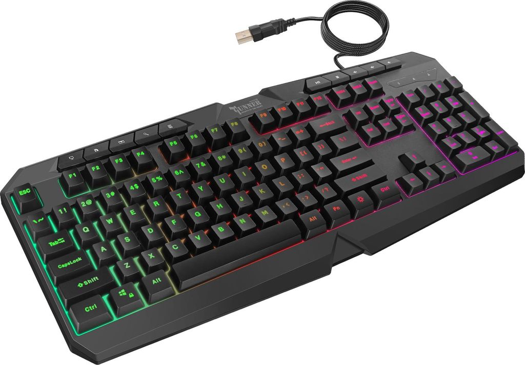 Swissten, Gaming Tastatur RGB Wasserdicht IPX4 PC USB, Schwarz