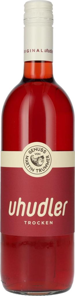A bottle of Uhudler Trocken wine.