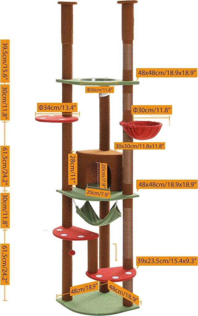 Arbre à chat pour grands chats AMT0119BN stable et réglable en hauteur