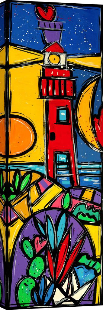 Leinwandbilder, farbige Landschaft - Wallas - Unter dem Sternenhimmel - 120 x 40 cm