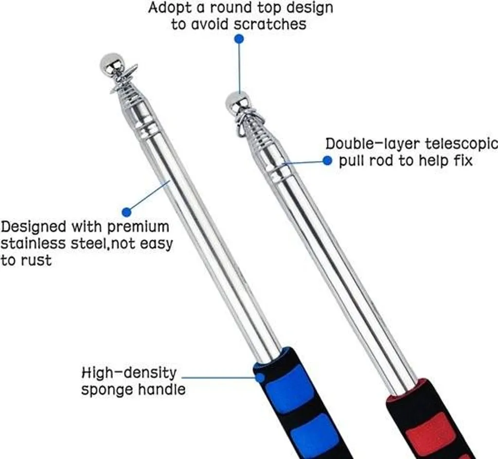 Mât de drapeau extensible Kikuo réglable pour guide et camping bleu - 5